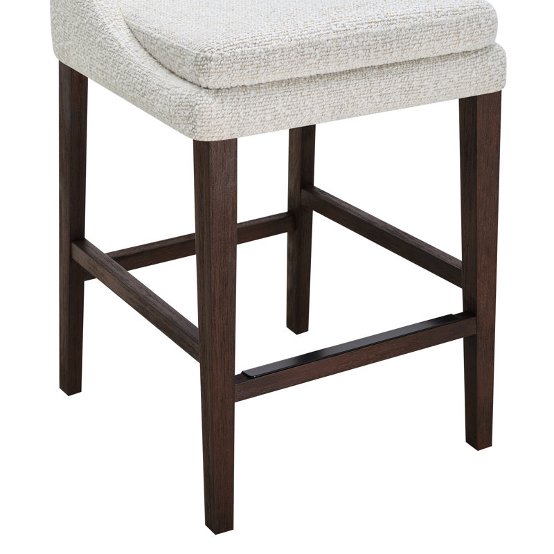 Niara Upholstered Counter & Bar Stool, Counter Stool (26” Seat Height), Merino Pearl/Performance Tweed