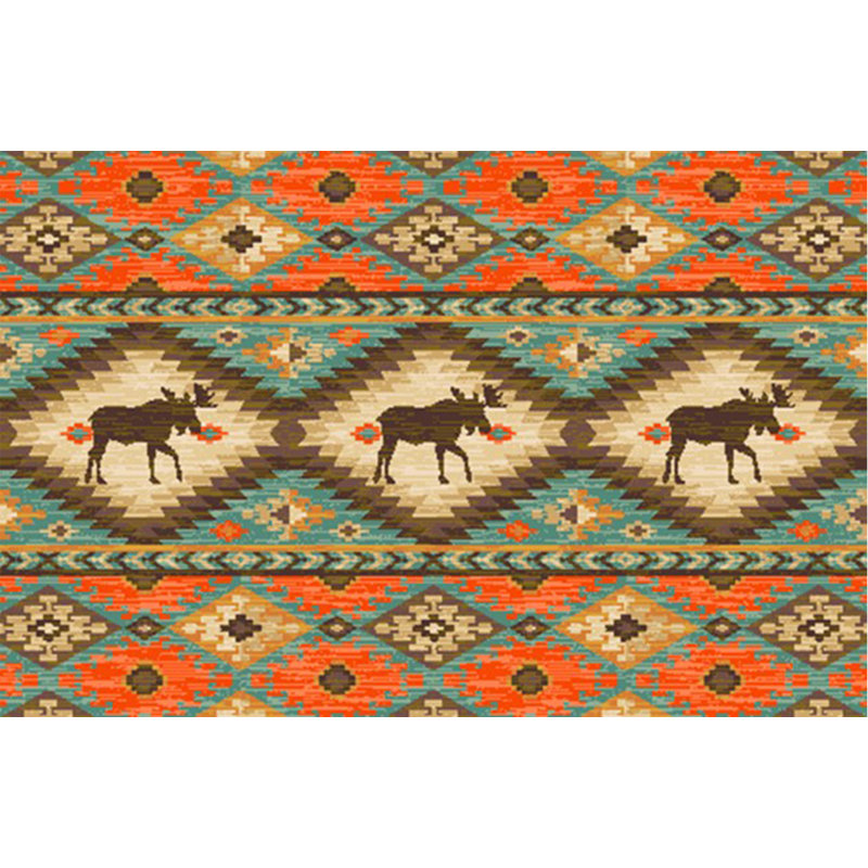 Tapis de cuisine Cozy Cabin Yukon, Rectangle 2 pi 6 po x 3 pi 10 po, Orange/bleu