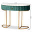 Console Koey, demi-lune, faux marbre, or H 29,90 po x l 39,40 po x P 15,70 po