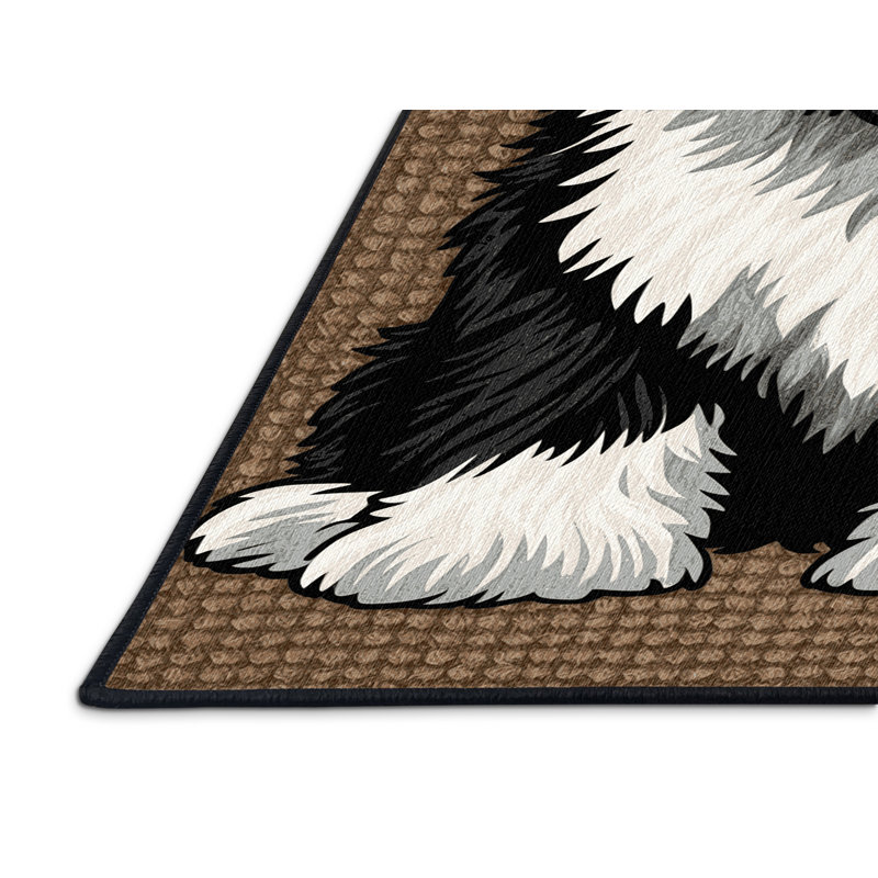  Tapis lavable pour chien de berger anglais, Rectangle 2 pi x 3 pi