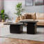 Ensemble de tables basses octogonales 31,5 po en bois d'hévéa naturel, peu encombrantes Facile à assembler pour le salon