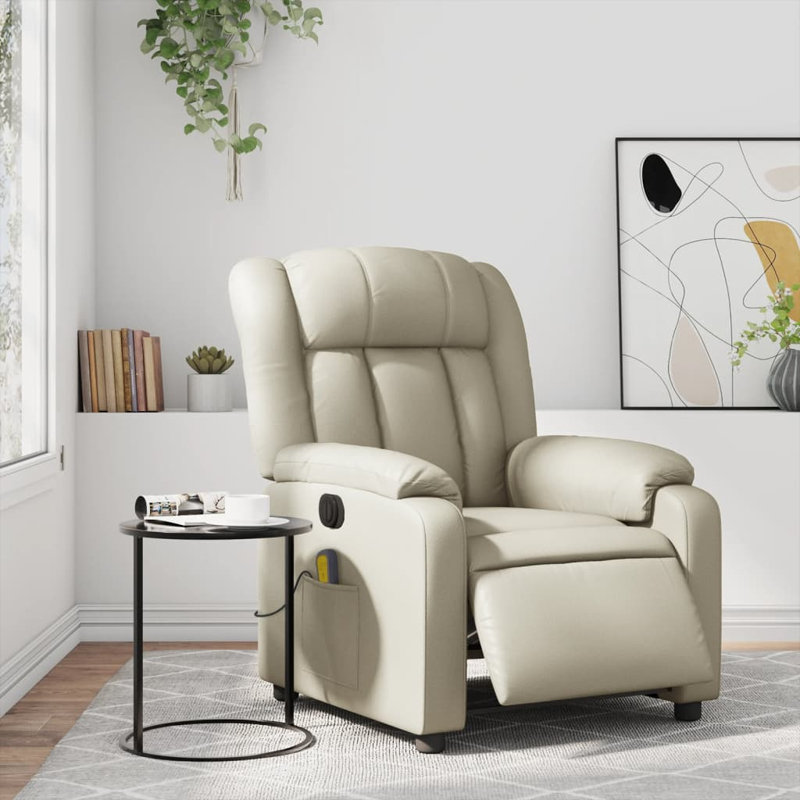 Fauteuil de massage en faux cuir, Crème