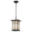 Craftsman Outdoor Hanging Lantern with White Glass, 1-Light Mission Style Pendant Light for Porch Patio, Adjustable Height 13.78"-92.13", ETL Listed, Matte Black Finish