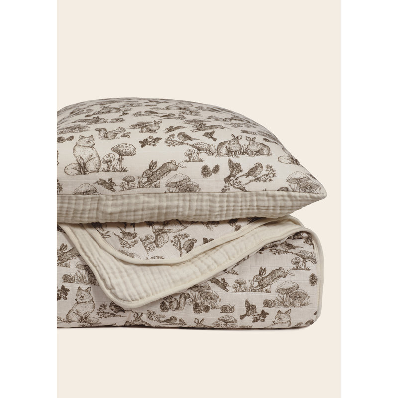Oilo Studio - Premium Muslin Crib Quilt & Sham Set, Woodland