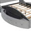 Lit plateforme tapissier en velours avec rangement Maryanna, tête de lit à oreilles, 1 grand tiroir et 2 tabourets de rangement latéraux (gris)-1734778501