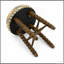 Tabouret de bar rembourré avec structure en bois d'acacia massif Spindle-1024017919