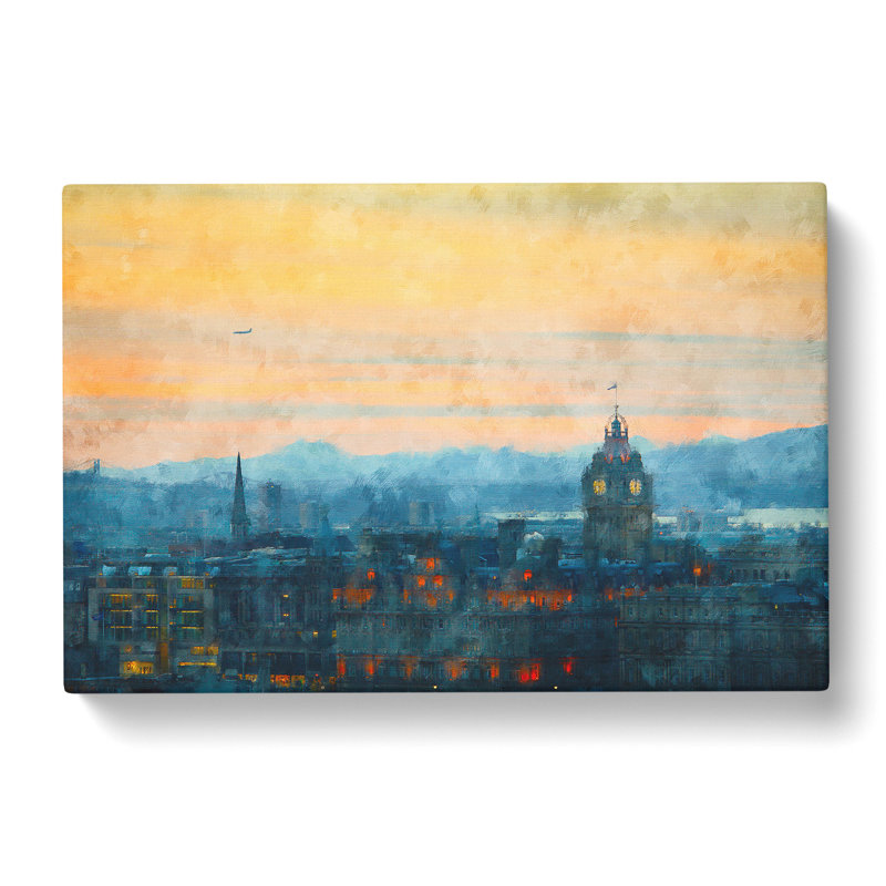 Edinburgh Skyline In Scotland - Wrapped Canvas Painting, 35cm H x 50cm W x 3cm D