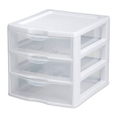 Sterilite Clear Plastic Stackable Small 3 Drawer Storage System, White, (9  Pack), 1 Piece - Kroger