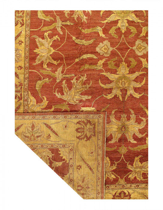 Tapis unique en laine de 14 pi x 19 pi 6 po brun