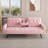 Pink 72 - Inch Velvet 2 Seat Bed With Cup Holders And Nail Head Trim, Suitable For Various Spaces, High Elastic Foam, Easy Setup 72" Seater Trim Holders, Convertible Guests' Sleep, Quality Quick
