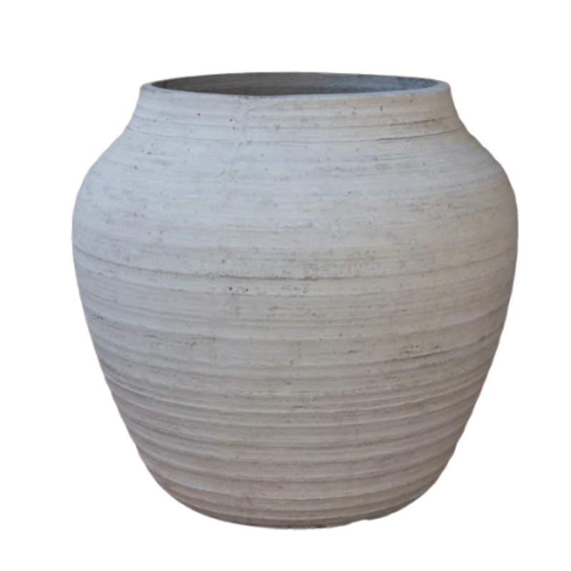 Cement Flower Pot White