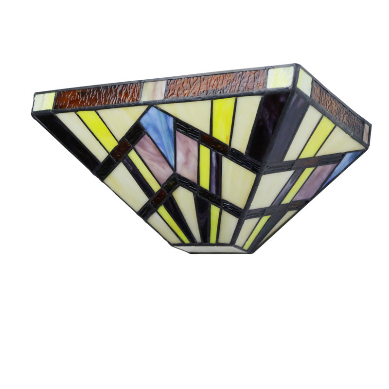 Applique murale 1 lumière en bronze noirâtre de style Tiffany Foundry Select Annarosa Mission de 12 po de largeur