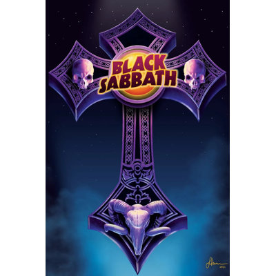 «Buy art for less» sous licence officielle «Black Sabbath» - affiche d'art croix celtique - 24 x 36 po - reproduction décorative - papier à affiche - prête à encadrer