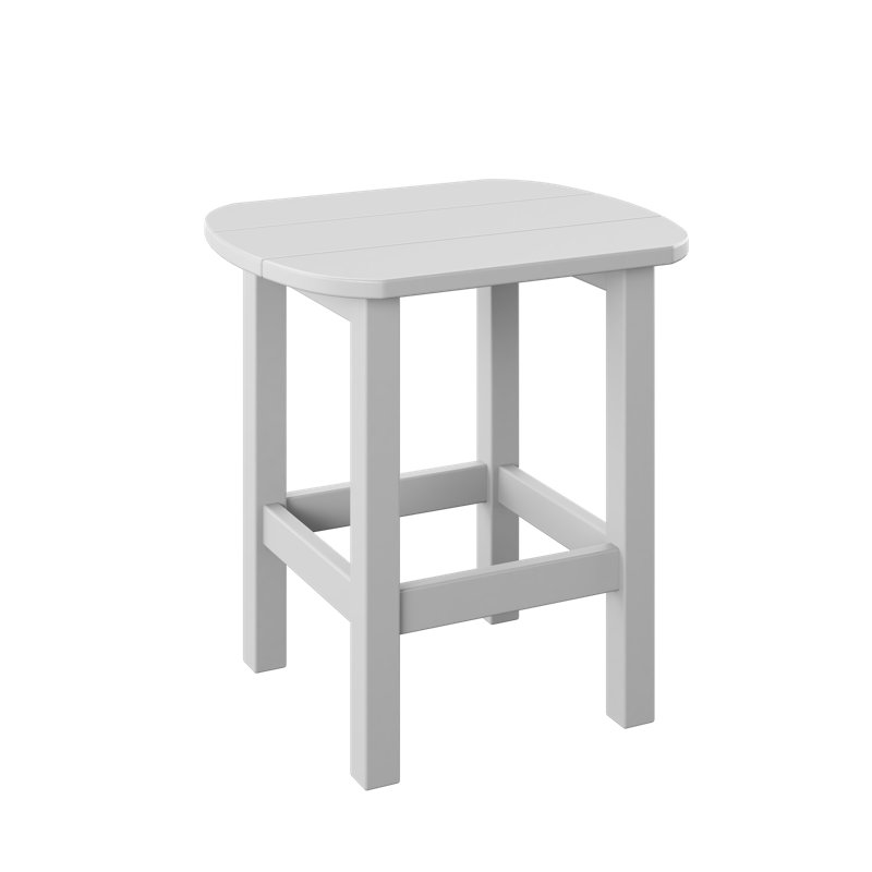  Table de bout ovale blanche, Blanc, H 20 po x l 19 po x P 16 po, Blanc