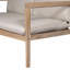 Causeuse d'extérieur en bois d'acacia avec coussin en teck clair et structure de table basse beige