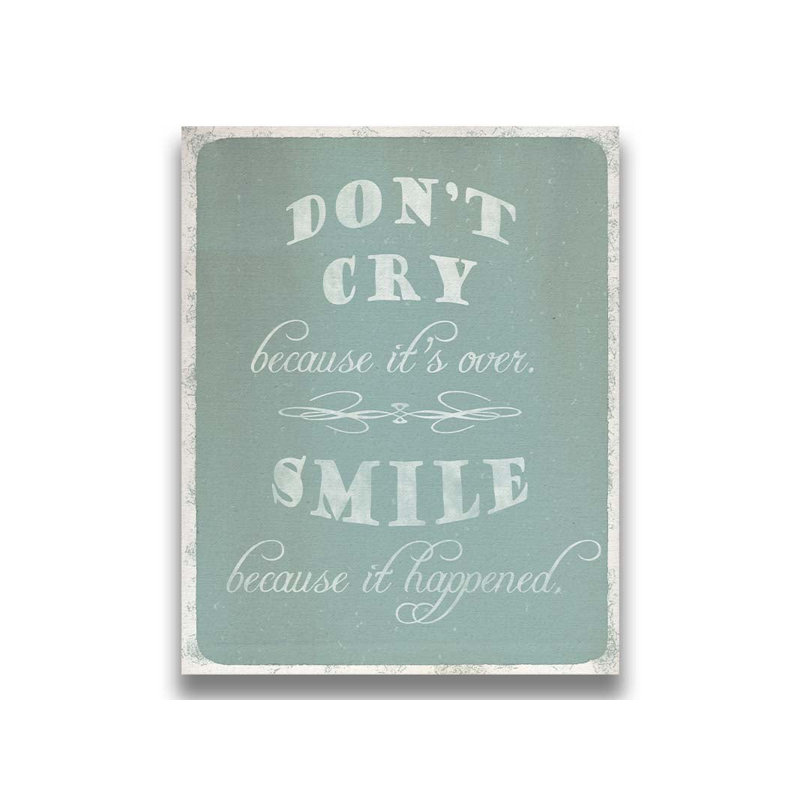«Don't Cry» par Hal Halli. Toile giclée sur toile avec cadre flottant, H 40,5 po x l 32,5 po, Blanc