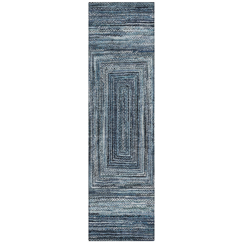 Machine Washable Indoor/Outdoor Xhevrie ACN1725 Blue Rug, Runner 2'3" x 7'6"