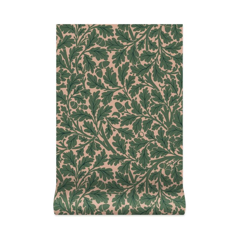 Quercus 9.84' L x 70.87" W Wallpaper Roll, Tourmaline