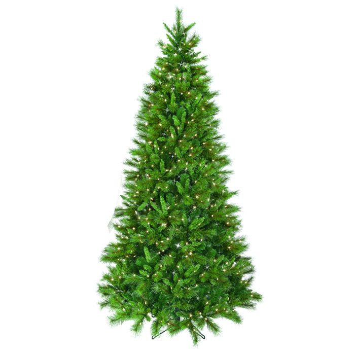 Lighted Artificial Pine Christmas Tree, 7.5' H