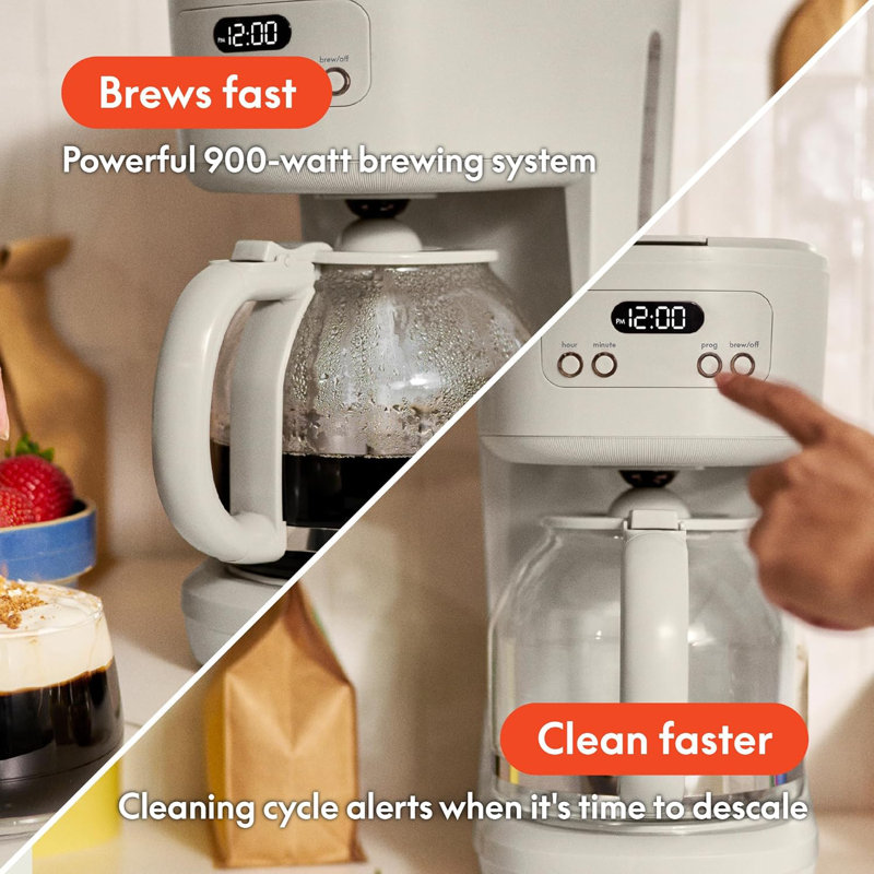 Bella 12 Cup Programmable Coffee Maker, Oatmilk