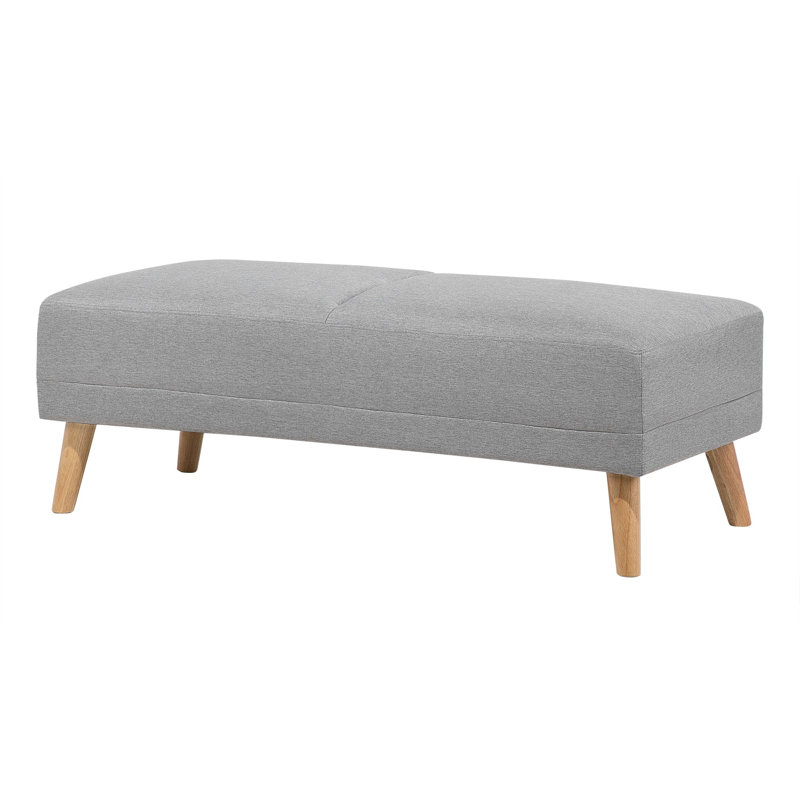 Oundle 128cm Wide Rectangle Solid Colour Standard Ottoman, Grey