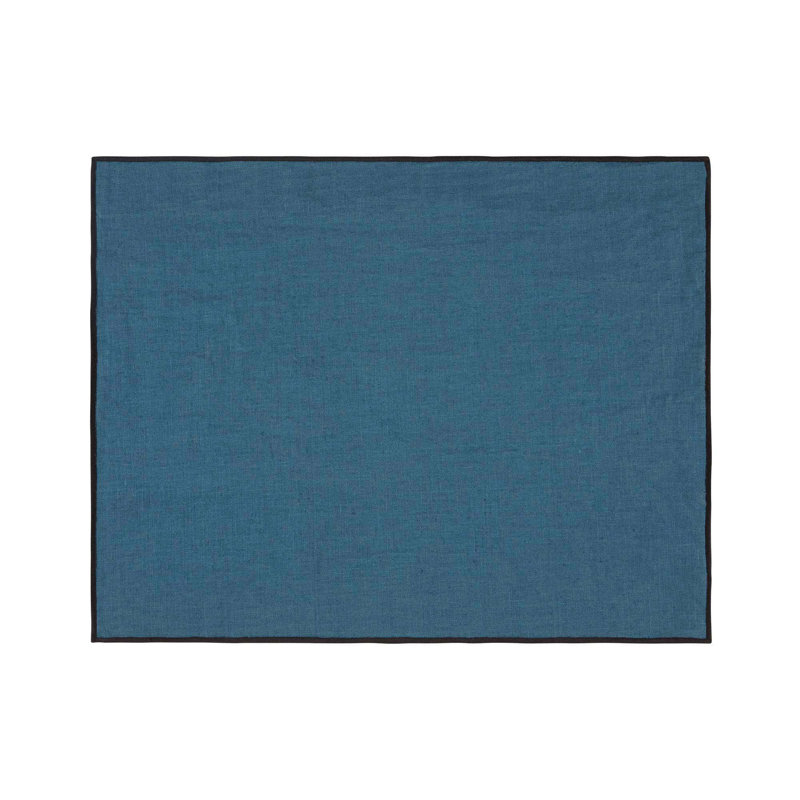 Carlina Linen Solid Colour Rectangle Placemat, Blue/Green