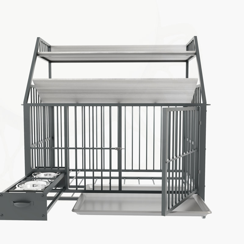 Exquisite Double-Layer Pet Cage with Sturdy Construction and Practical Storage