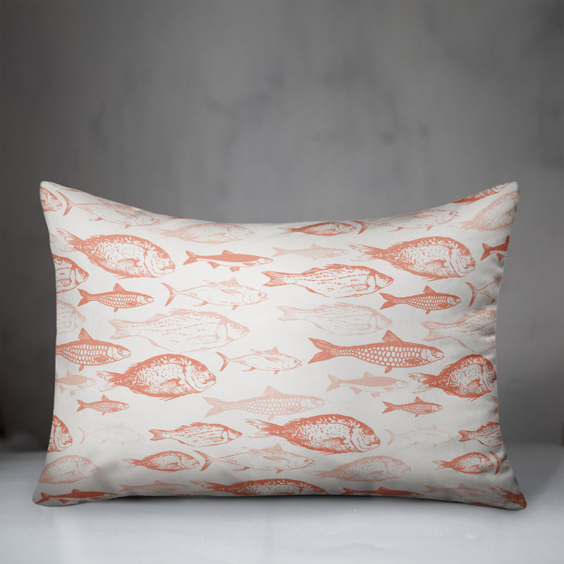  Shades of Fish Rectangular Pillow Cover & Insert, Orange