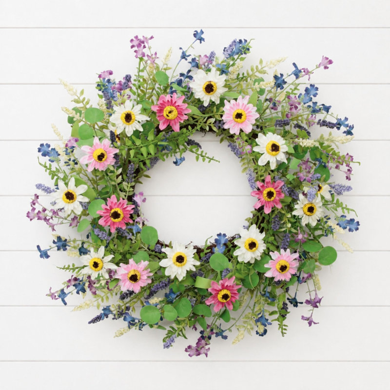 Couronne florale mixte 24 po