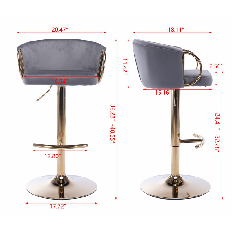 Ensemble de 2 tabourets de bar pivotants avec base en métal et conception à hauteur réglable