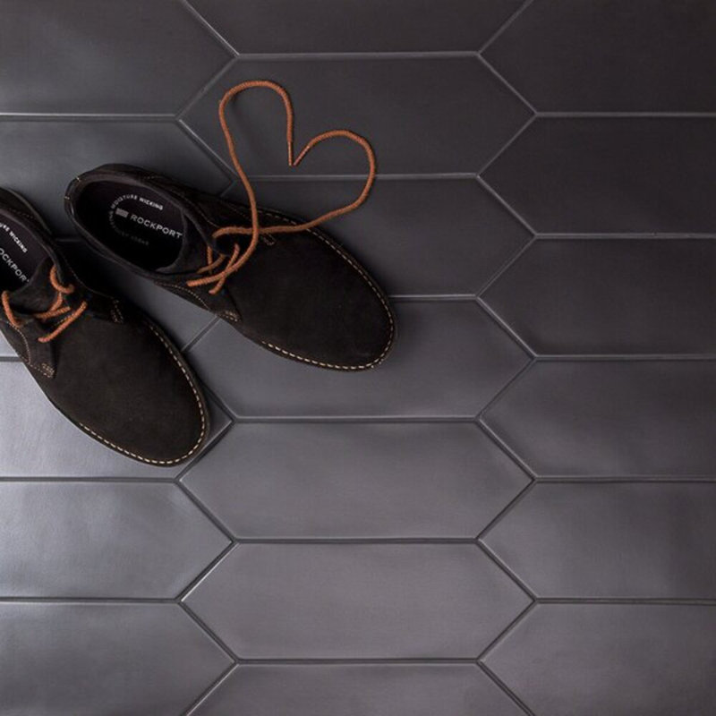 Aliante 4x12 Picket Matte Concrete Look Porcelain Tile, Black