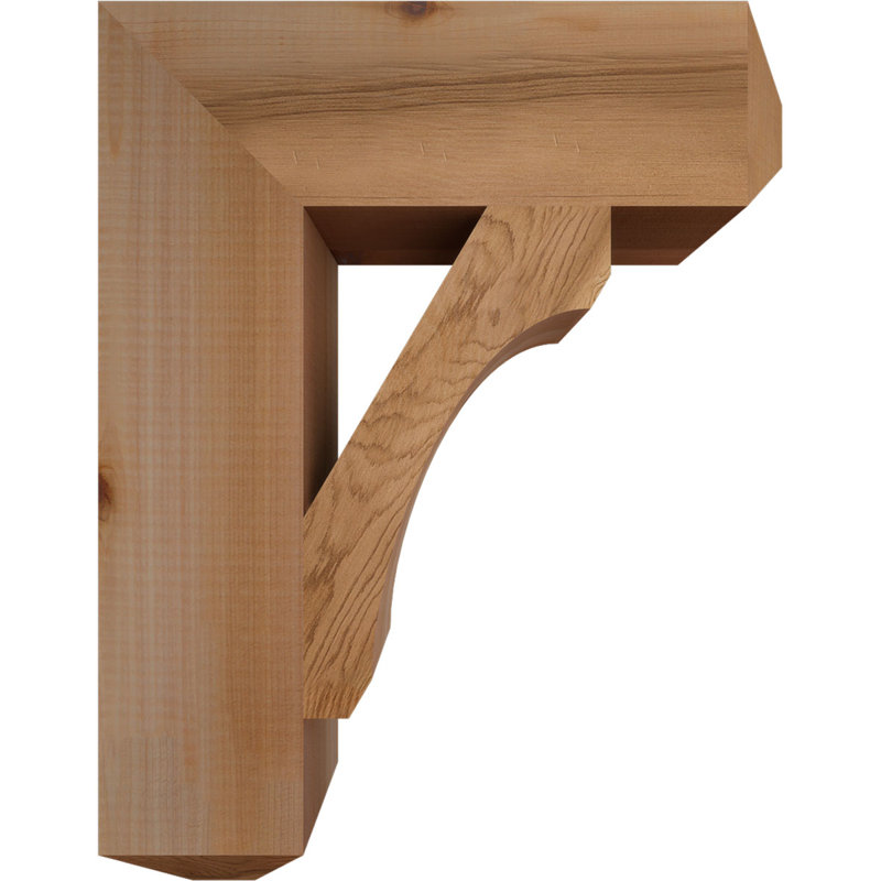 H Support en bois / corbeau, Western Red Cedar (Smooth), H 18 po x l 3,5 po x P 14 po