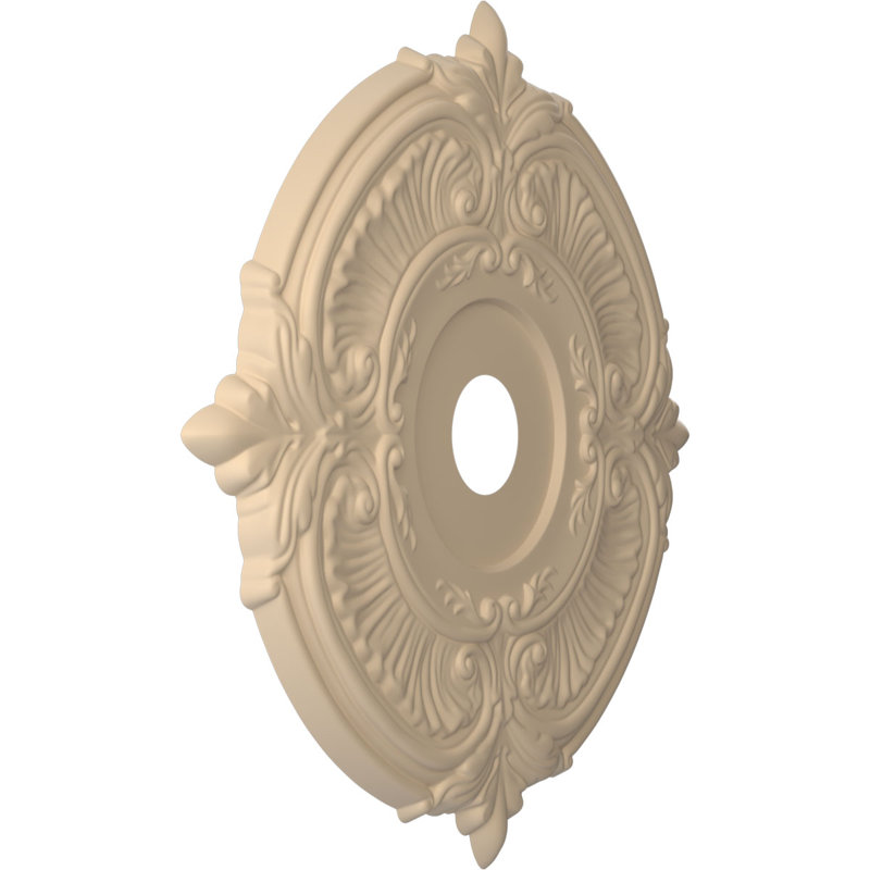 Attica Thermoformed PVC Ceiling Medallion, 22" H x 22" W x 1" D, UltraCover Satin Smokey Beige