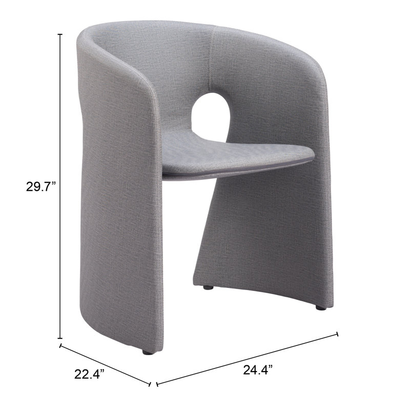 Chaise avec accoudoirs en polyuréthane Rosyth, Gris