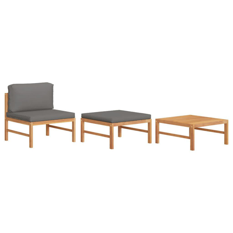 2 - Person Patio Conversation Set with Cushions, Gray