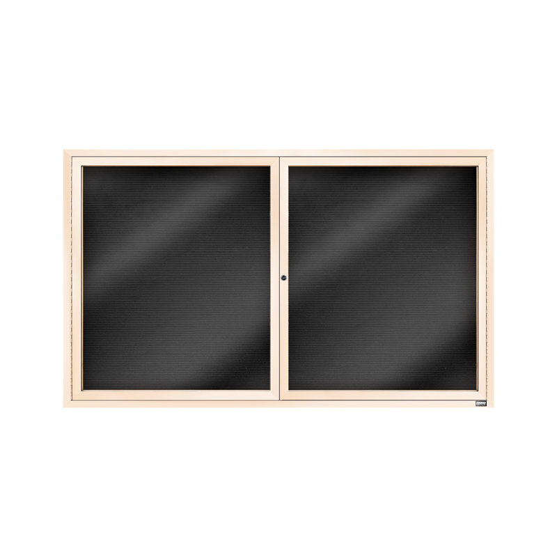 Tableau d'affichage mural fermé pour armoire d'annuaire, Ivoire thermolaqué, Deux, H 36 po x l 60 po