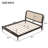 Queen Bed Frame With Rattan Headboard, Bed Frame With LED Lights, Boho Platform Bed Frame With Wooden Support Legs-1856335873