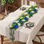 Boules de fleurs pour centres de mariage Arrangement floral faux bleu + blanc