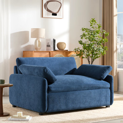 Canapé simple surdimensionné en chenille 50 * 43 ", fauteuil d'appoint large et profond, fauteuil confortable rembourré moderne, canapé-lit avec coussins pour salon et appartement