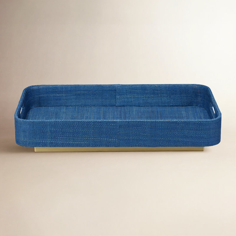 Utopia Fabric Decorative Tray, Blue