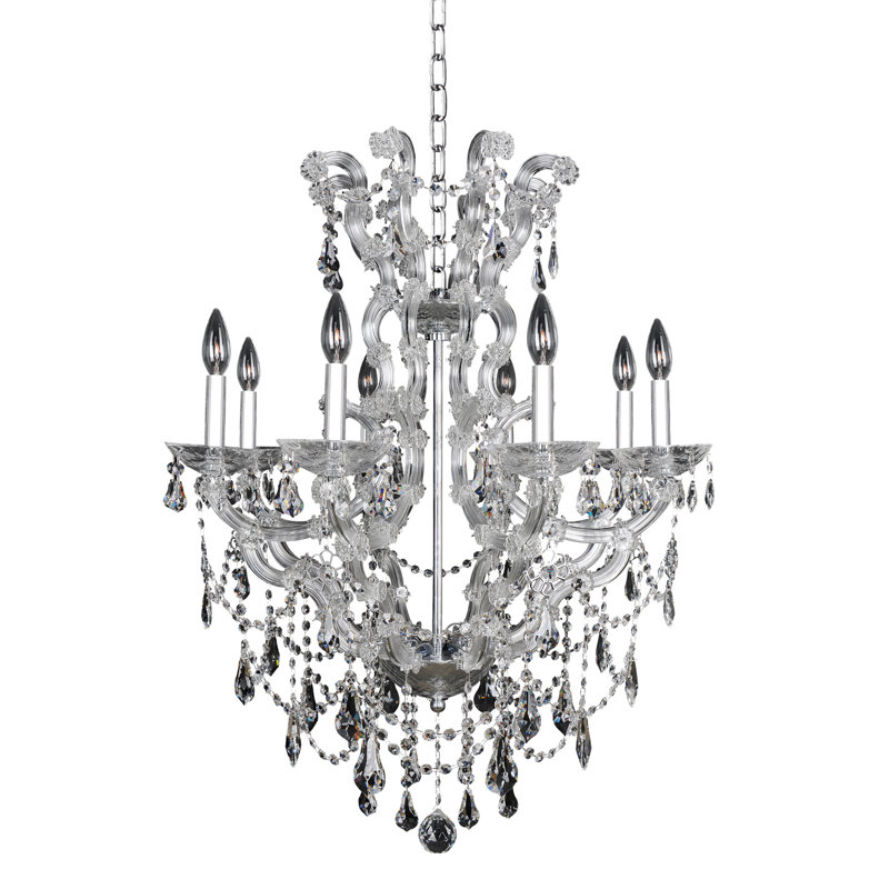 Lustre en chrome 8 LT Brahms Allegri, Firenze clair