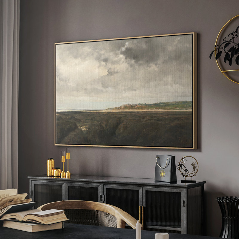 Paysage rétro - DCCDXII, Toile naturelle avec cadre flottant, H 41 po x l 27 po x P 2 po