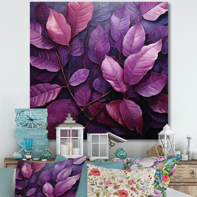" Minimalist Violet Veins Foliage "