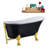 63" Streamline Clawfoot Soaking Acrylic Bathtub With Drain, Clawfeet, and Bamboo Tray-66367528-76674076
