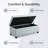 Storage Ottoman, Storage Bench, Tufted Entryway Bedroom Bench, 49.75Inches, Hinges Easy Lid Operation, Wooden Legs, Polyester Fabric, Loads 300 Lb
