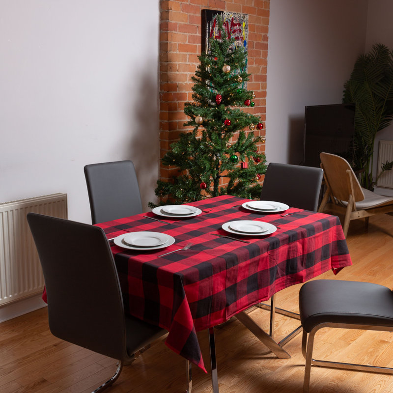 Barberton Plaid 100% Cotton Tablecloth, 104" L x 60" W