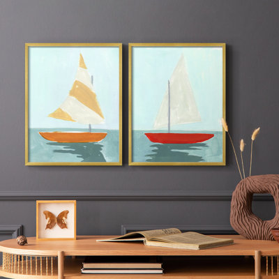 Petite voile I-Premium, reproduction encadrée - prête à être accrochée - aucun clou requis - aucun clou requis