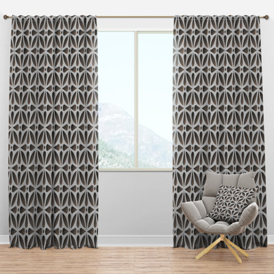 Panneau de rideau simple semi-diaphane avec passe-tringle Scandinavian