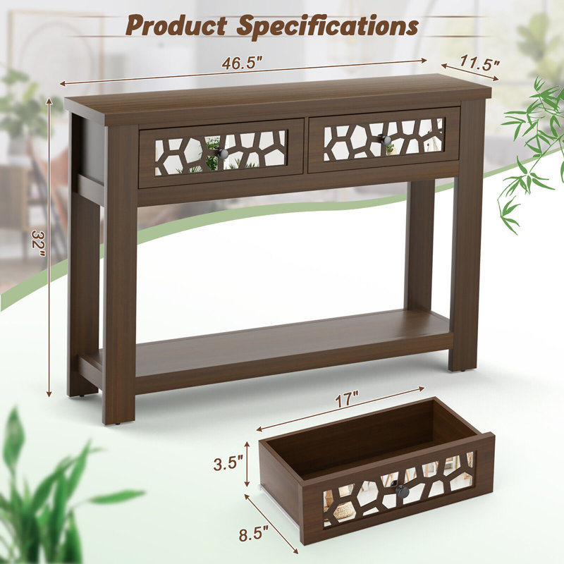 Console 46,5 po, Brun rustique