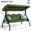 Balancelle-lit convertible 3 places pour terrasse extérieure de 195 cm (77 po) avec auvent réglable et porte-gobelets, capacité de 363 kg (800 lb).-468799443